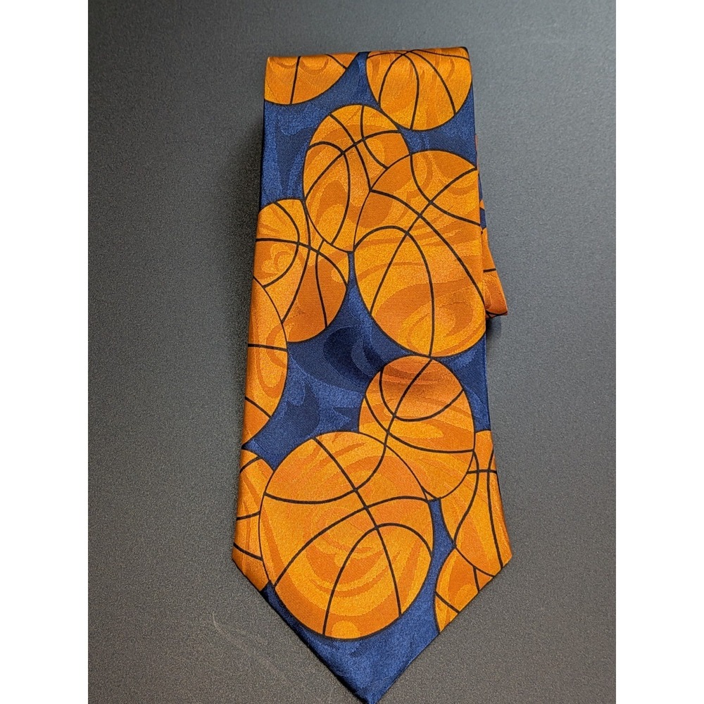 Fratello Hand Made Tie All Over Basketball Design‎ Korea Made 61"